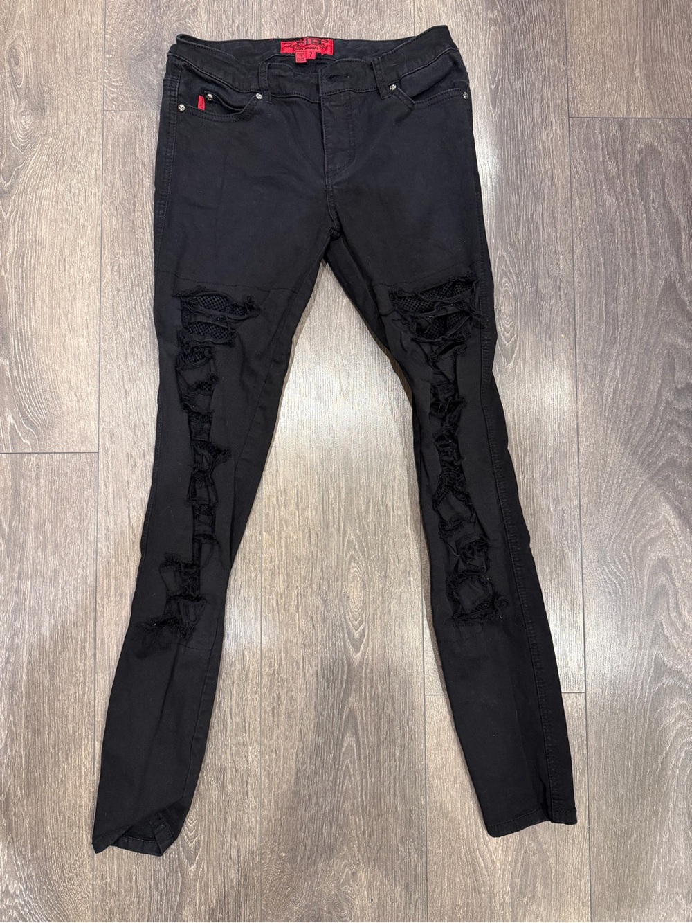 Tripp NYC ripped skinny pants with mesh